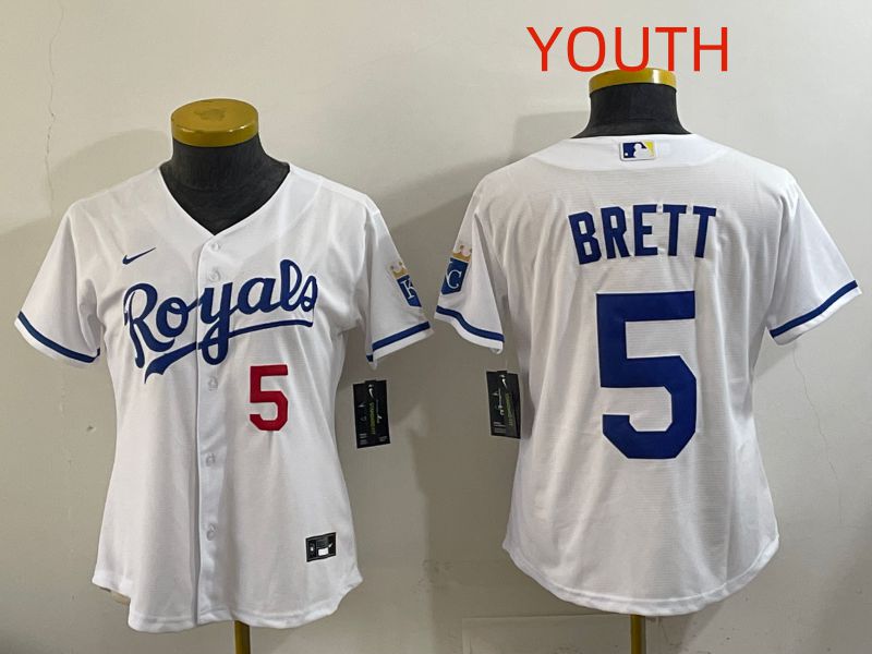 Youth Kansas City Royals #5 Brett White Game Nike MLB Jersey style 002->youth mlb jersey->Youth Jersey